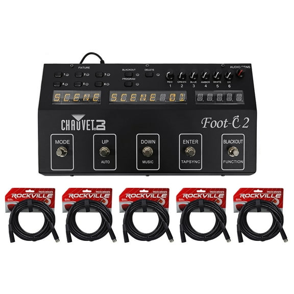 Chauvet DJ Foot C-2 36-Channel DMX Foot Controller w/MIDI Input w/Display+Cables