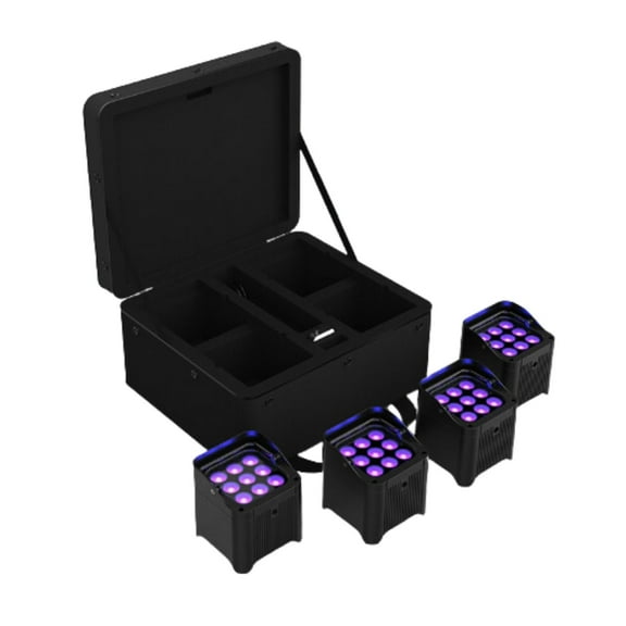 Chauvet DJ Freedom Par H9 IP X4 (4) Wireless DMX Battery Wash Lights+Bag+Remote