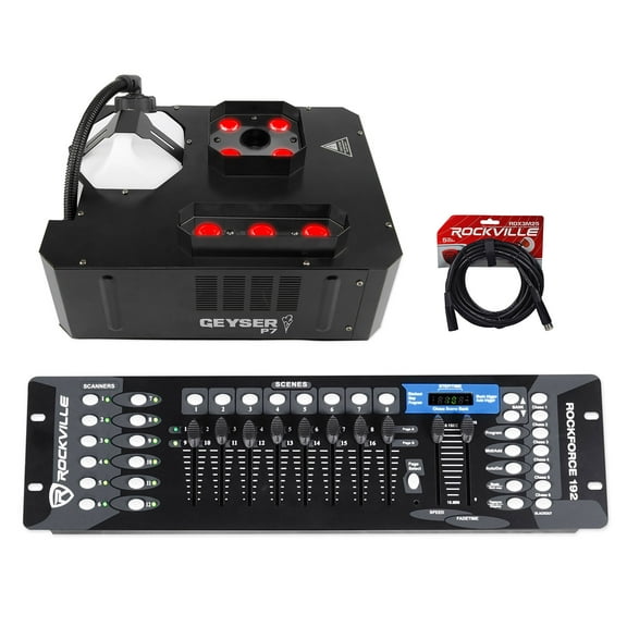 Chauvet DJ GEYSER P7 Fog Machine, 7 x 9W RGBA+UV LEDs, Wireless Remote, DMX Controller