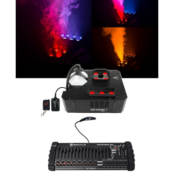 Chauvet DJ GEYSER P7 Fog Machine Fogger, RGBA+UV LED+384 Ch DMX Controller