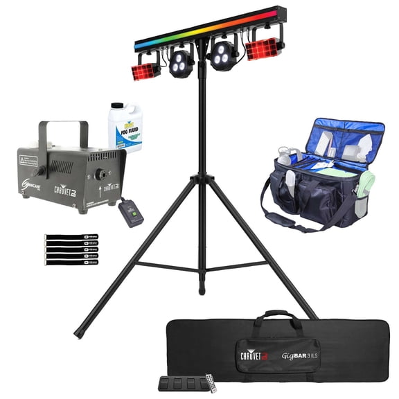 Chauvet DJ GigBAR 3 ILS 3-in-1 Effect Lighting System with Fog Machine Package
