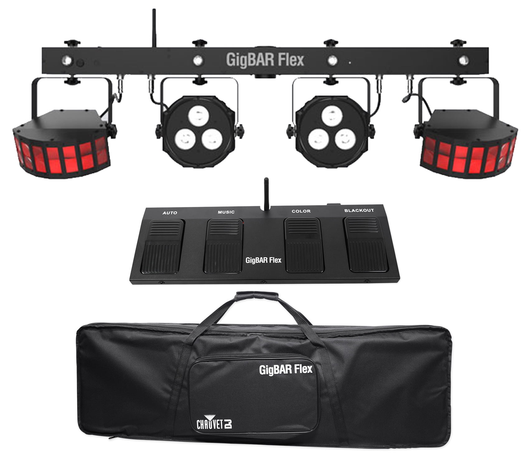 Chauvet DJ GigBAR Flex Lighting System For Church Stage Design Derby+Wash Lights