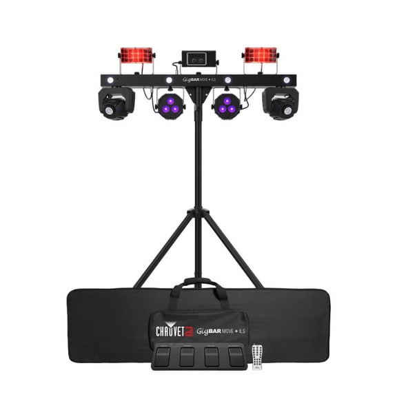 CHAUVET DJ 5-in-1 LED Lighting System on Single Bar Compatible with ILS, Black