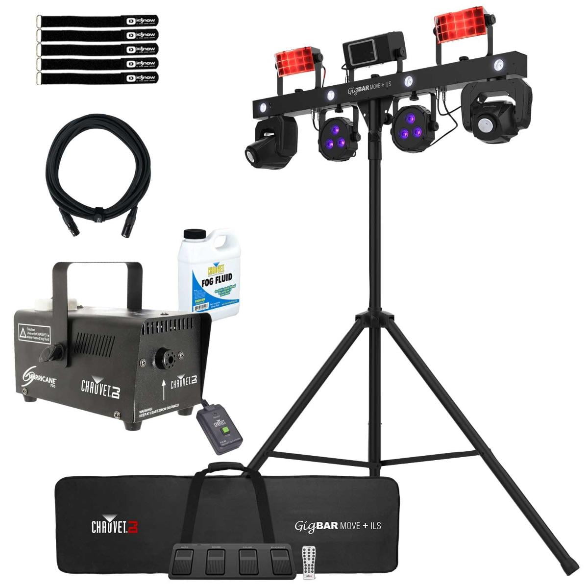 Chauvet DJ GigBAR Move, ILS 5in1 LED Lighting System with Laser, Stands, Remote & Fog Machine