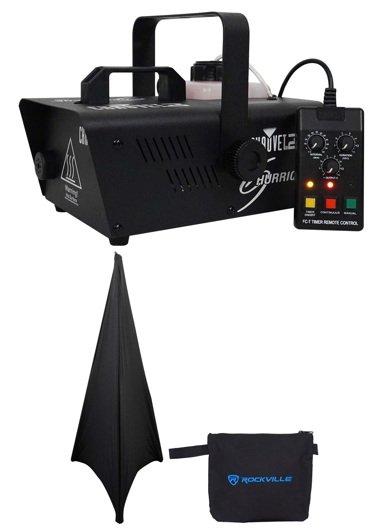 Chauvet DJ H1200 Hurricane 1200 Fog Machine W/Remote Timer-18,000 CFM+Free Scrim