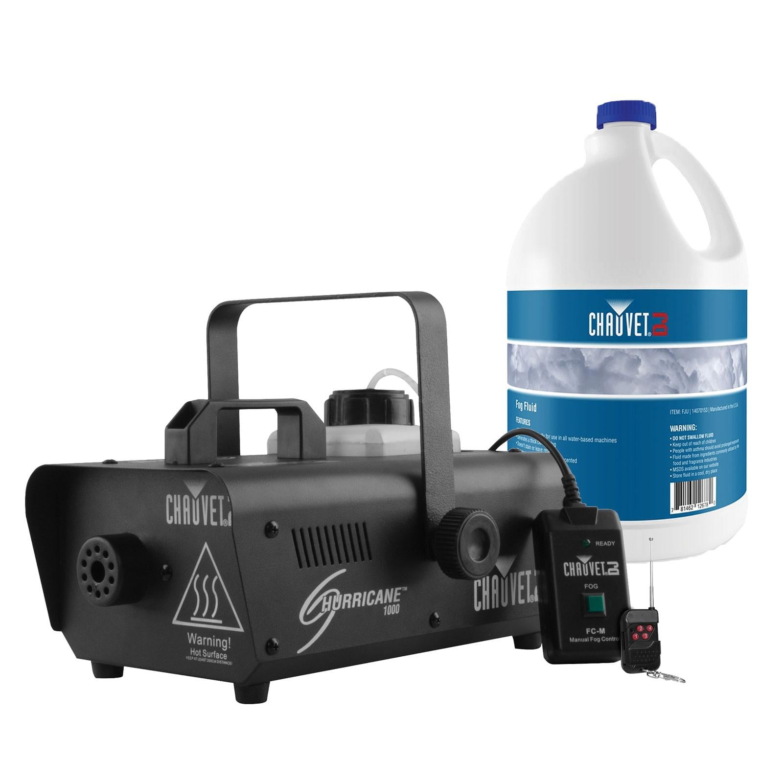Chauvet DJ Hurricane 1000 Fog Machine with 1 Gallon of Fog Juice Package
