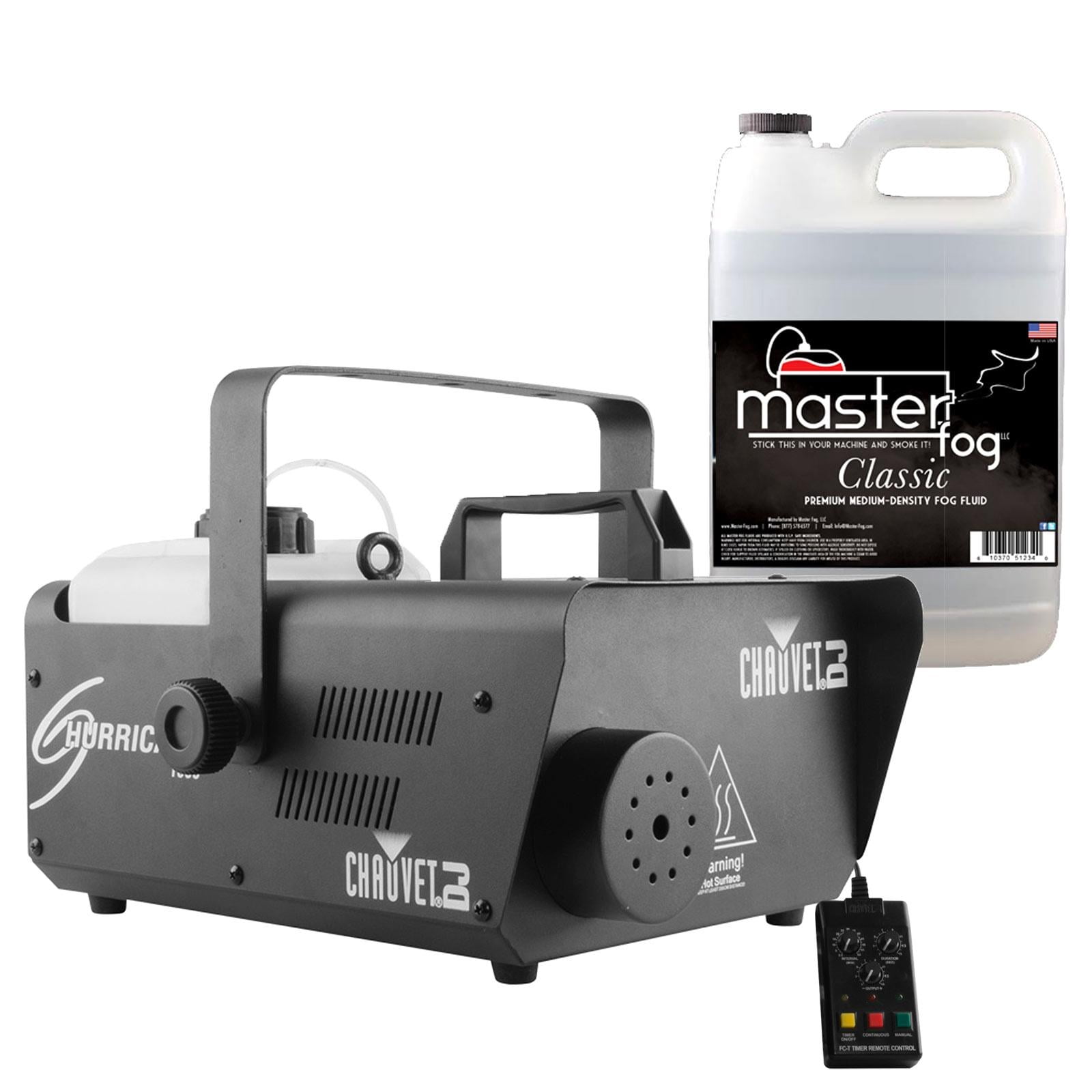 Compact High-Output Black Hurricane 1600 Fog Machine with DMX Control