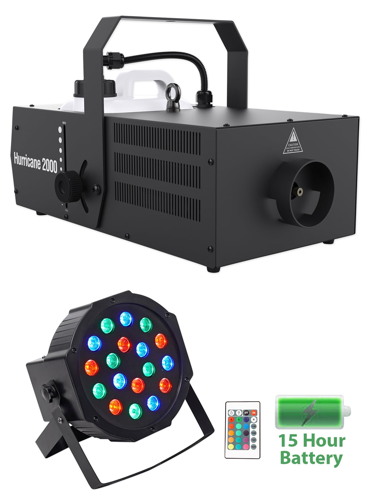 Chauvet DJ Hurricane 2000 Professional DMX Fog Machine Fogger+Battery Par Light