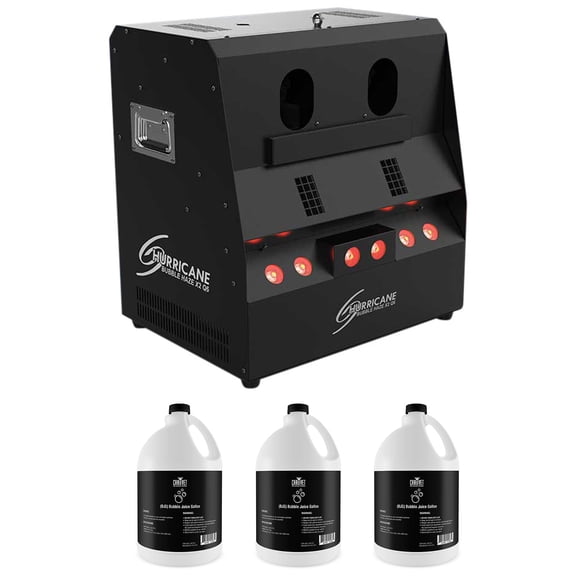 Chauvet DJ Hurricane Bubble Haze X2 Q6 RGB+UV DMX Bubble Hazer Machine+BJG Fluid