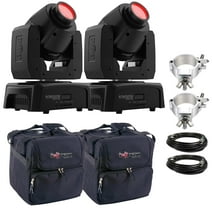 Chauvet DJ Intimidator Spot 110 Lightweight LED Moving Head (2-pack) with Clamps & Cases Package