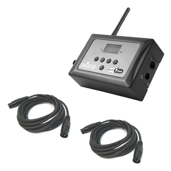 Chauvet DJ Lighting D-Fi Hub DMX 2.4 GHz Transmitter or Receiver & DMX Cables