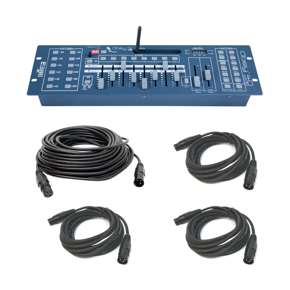 Chauvet DJ Lighting Obey 40 D-Fi 2.4 Wireless DMX Light Controller & DMX Cables