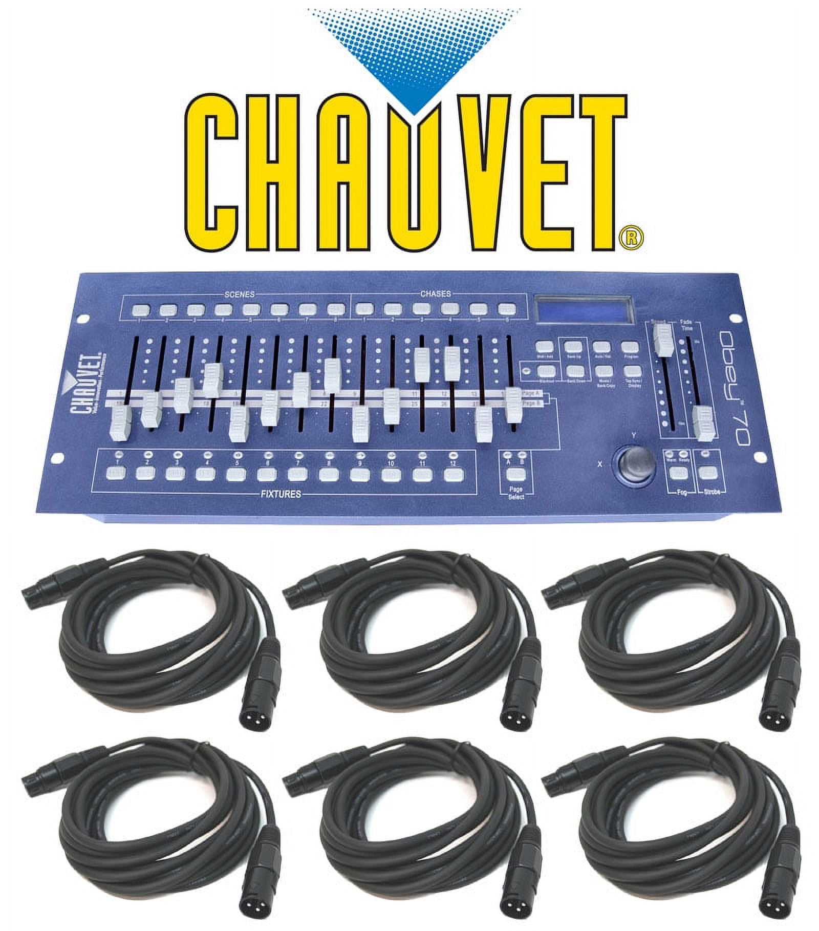 Chauvet DJ Lighting Obey 70 Light Fixture Dmx-512 Controller W/ (6) Dmx Cables