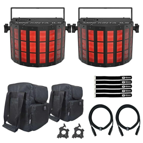 Chauvet DJ MINIKINTAILS ILS Mini LED Effect Lights Duo Package with Carrying Bags