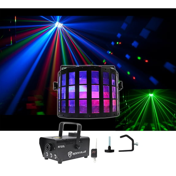 Chauvet DJ Mini Kinta IRC DMX LED RGBW Derby Club Stage Effect Beam Light+Fogger