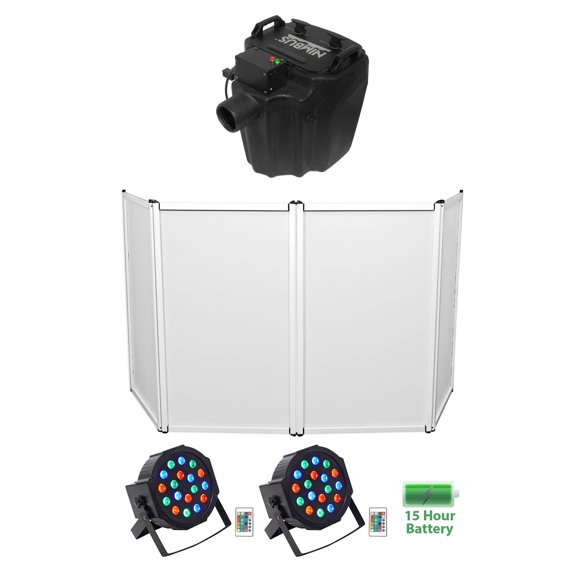 Chauvet DJ Nimbus Dry Ice Fog Machine Fogger+DJ Facade+2) Battery Par Lights