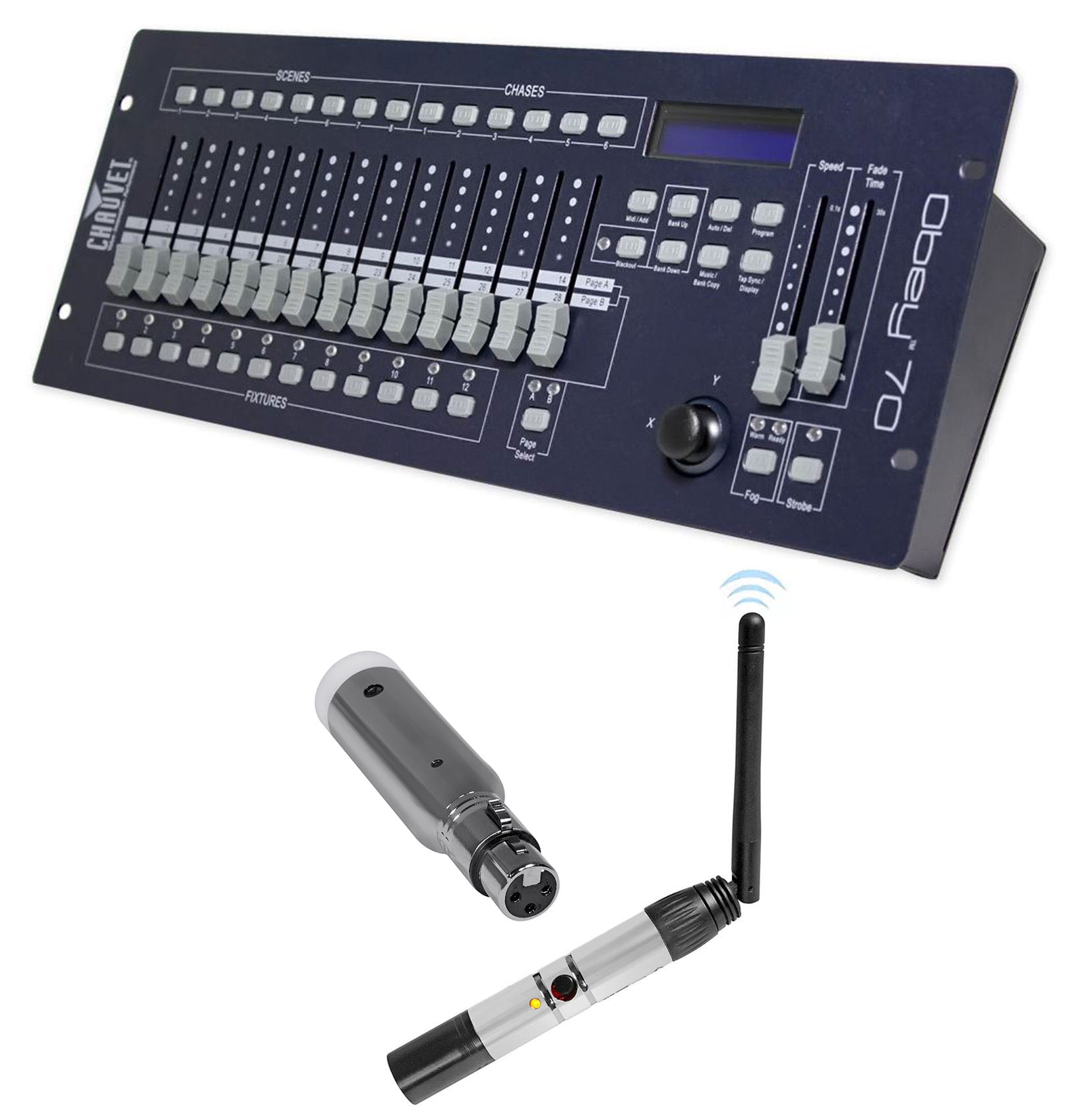 Chauvet DJ OBEY 70 Wireless DMX DJ Lighting Controller+Receiver+Transmitter
