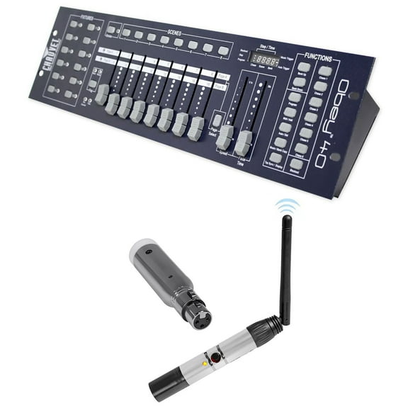 Chauvet DJ OBEY40 192-Ch Wireless DMX MIDI Light Controller+Receiver+Transmitter
