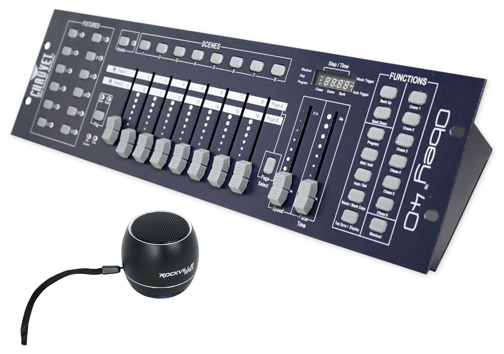 Chauvet DJ OBEY40 DMX Midi Controller w/192 Channels+Portable Bluetooth Speaker