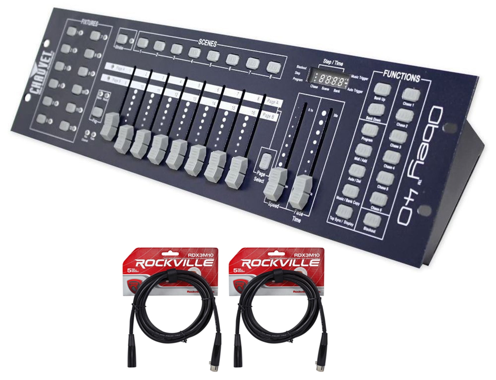 Chauvet DJ OBEY40 Universal DMX-512 Light Controller+(2) FREE 10' Foot DMX Cable