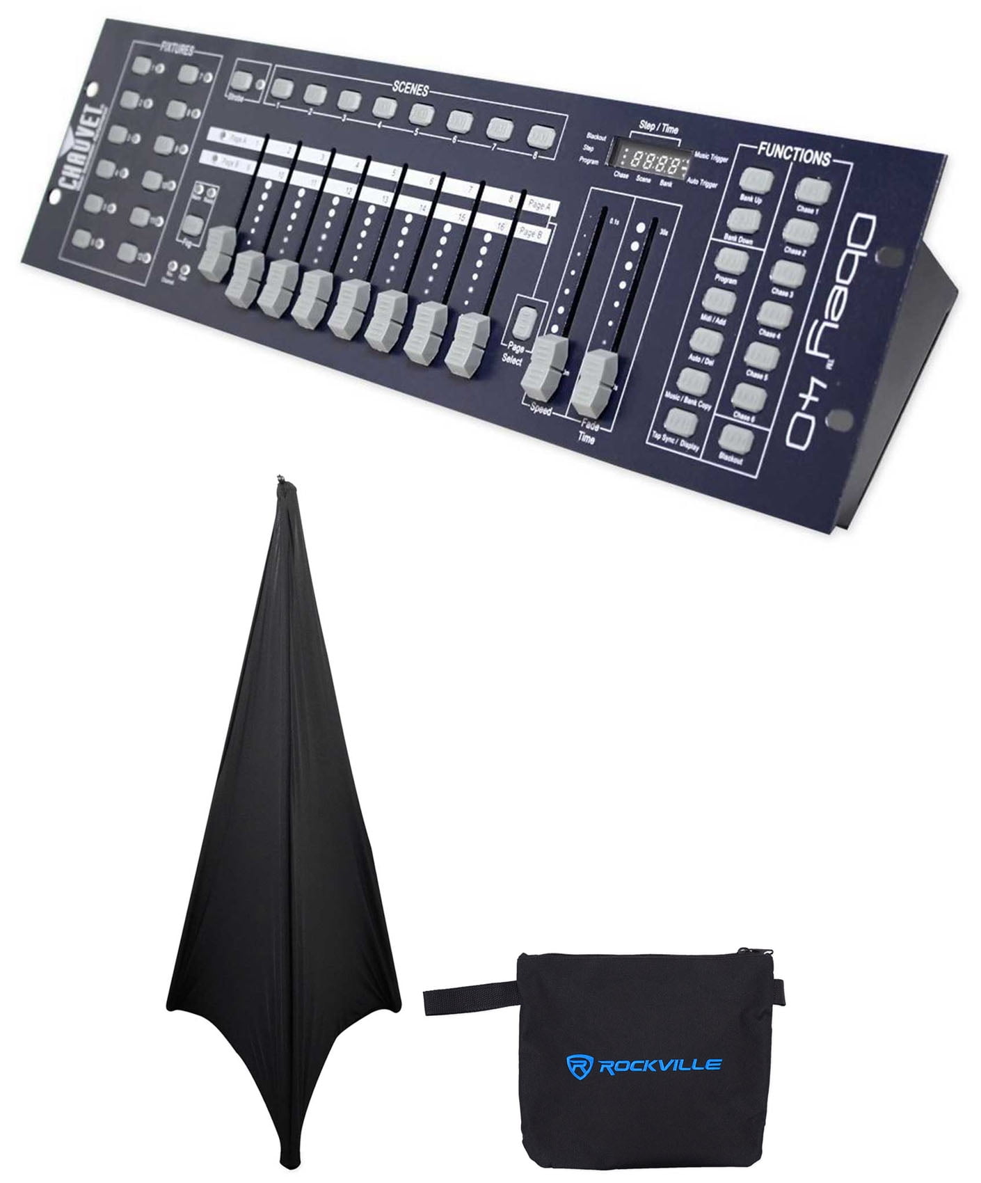 Chauvet OBEY40 DMX-512 192 Channels DJ Light Controller, 20.25 x 3.5 x 6.75