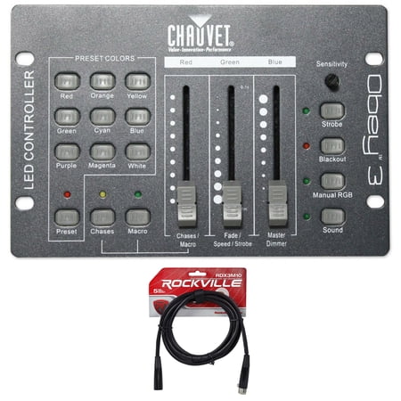 Chauvet DJ Obey 3 Universal Dmx 512 Controller With 3 Channels + DMX Cable