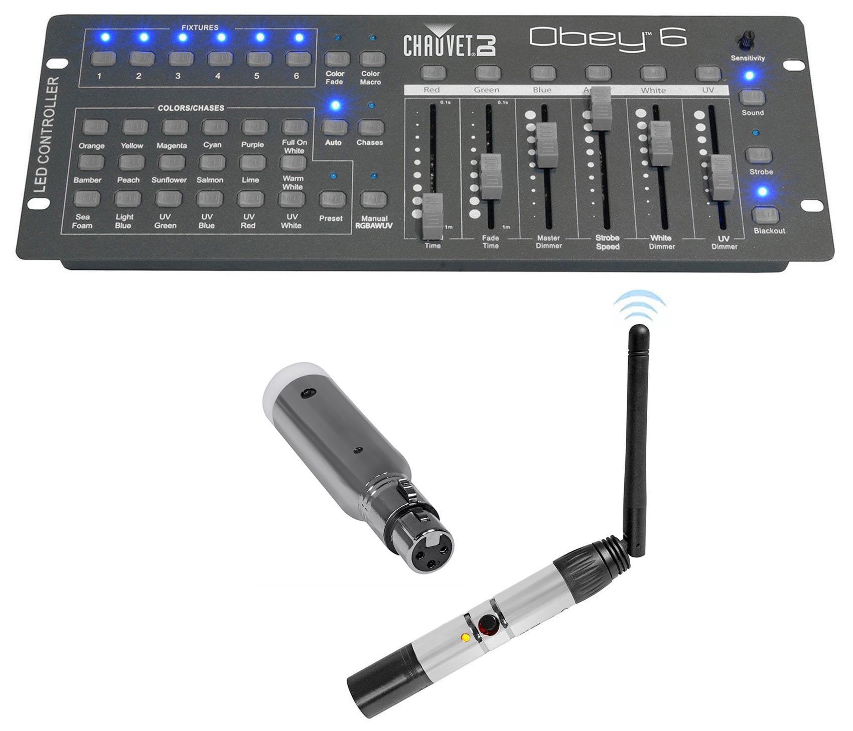 Chauvet DJ Obey 6 Ch. Wireless DMX DJ MIDI Light Controller+Receiver+Transmitter