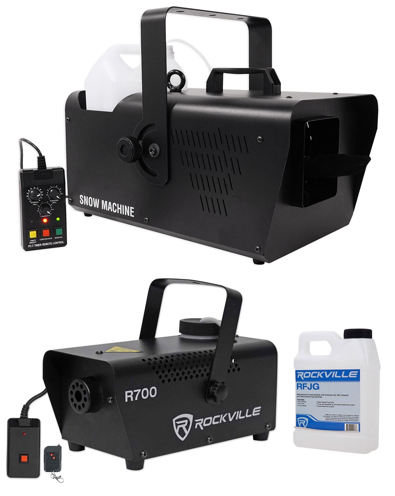 Chauvet DJ SM 250 Portable DMX Snow Machine w/ Remote+Free Fog Machine w/ Remote