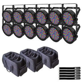 Chauvet DJ SlimPAR 56 ILS Compact RGB LED Par Wash Light 12-Pack with Bags Package