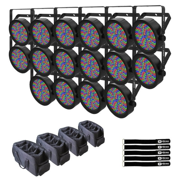 Chauvet DJ SlimPAR 56 ILS Compact RGB LED Par Wash Light 16-Pack with Bags Package