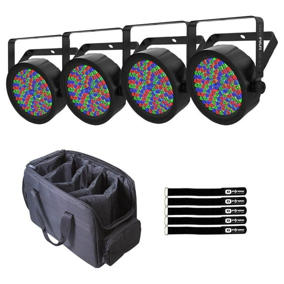 Chauvet DJ SlimPAR 56 ILS Compact RGB LED Par Wash Light 4-Pack with Bag Package