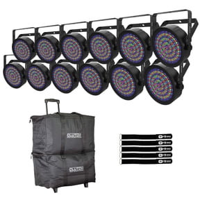 Chauvet DJ SlimPAR 64 RGBA ILS Compact Quad-Color LED Par Wash Light 12-Pack with Bags Package