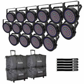 Chauvet DJ SlimPAR 64 RGBA ILS Compact Quad-Color LED Par Wash Light 16-Pack with Bags Package