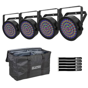 Chauvet DJ SlimPAR 64 RGBA ILS Compact Quad-Color LED Par Wash Light 4-Pack with Bag Package