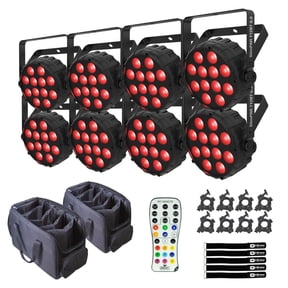 Chauvet DJ SlimPAR T12 BT ILS RGB LED Compact Par Wash Light 8-Pack with Bags Package