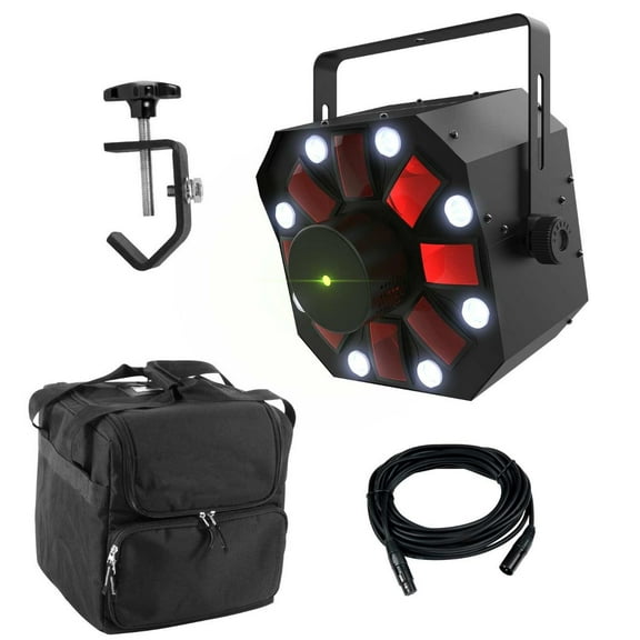 Chauvet DJ Swarm 5 FX ILS 3-in-1 LED Effect Light with Cables, Clamp, & Case Bundle Package