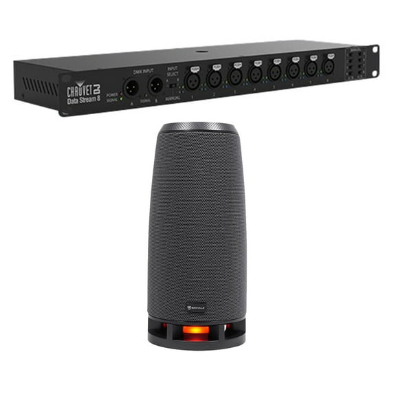 Chauvet Data Stream 8 DMX Splitter To Distribute+Boost Signals+RockShip Speaker
