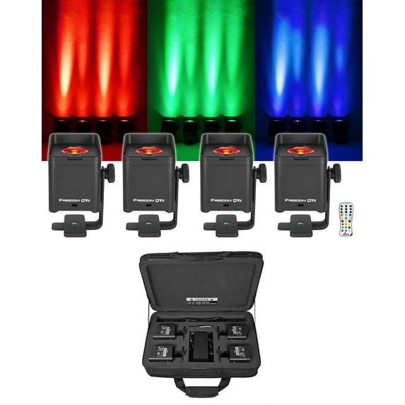 Chauvet Freedom Q1N (4) RGB+WW Pin Spot Wireless DMX Rechargeable Wash Up-Lights