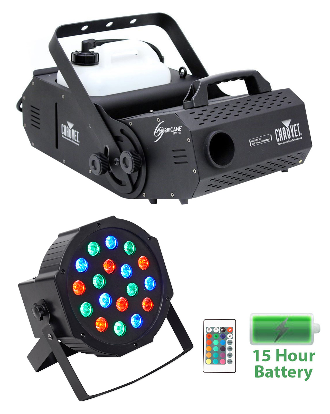 Chauvet HURRICANE H-1800 FLEX Fog / Smoke Machine H1800+Battery Par Light