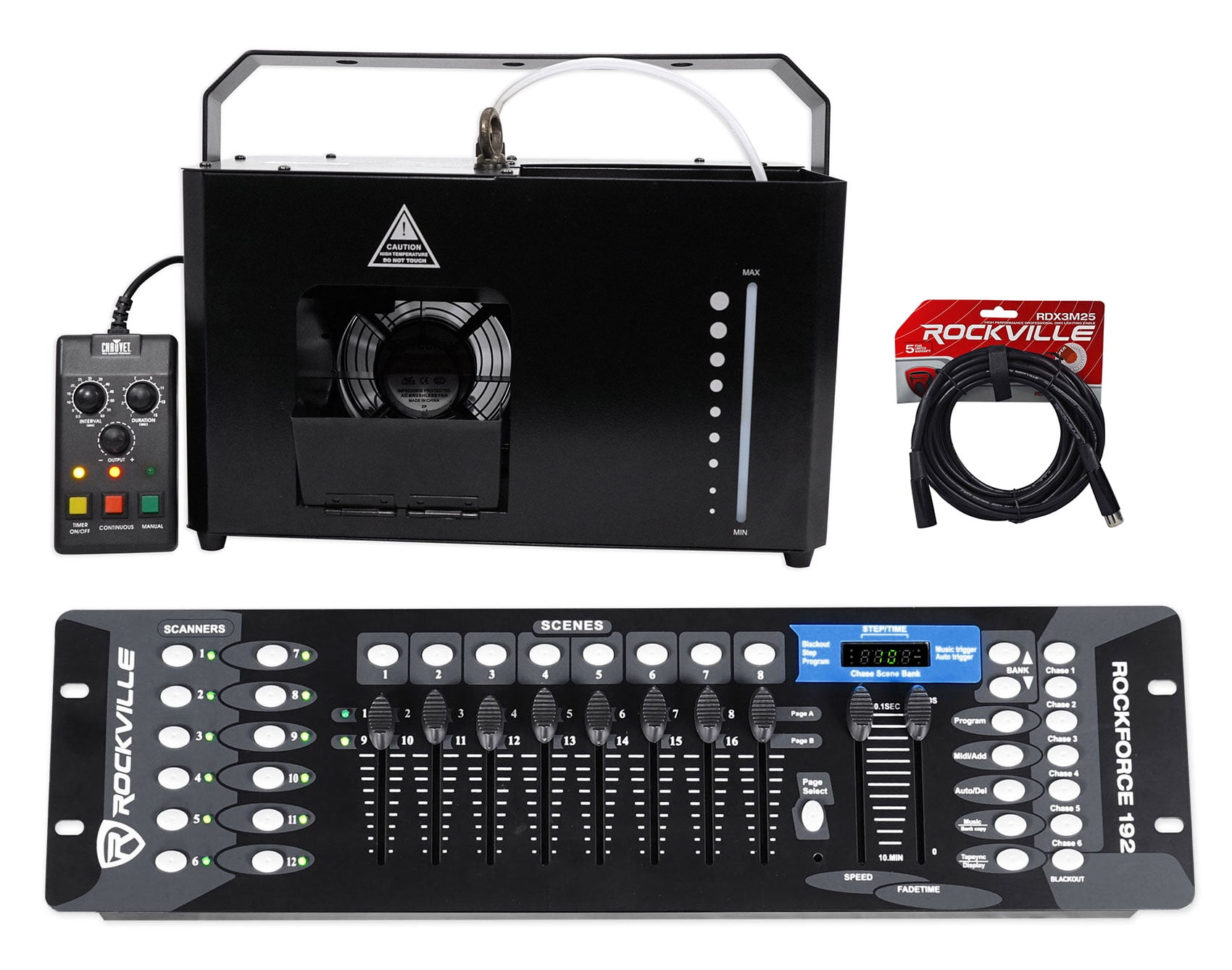 Chauvet Hurricane Haze 4D DMX Water Based Fog Machine with Remote and 192 Channel Controller