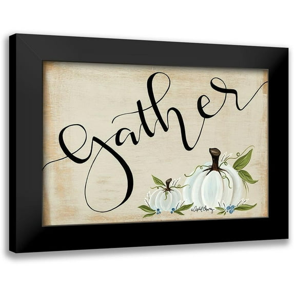 Chavez, April 14x11 Black Modern Framed Museum Art Print Titled - Gather Pumpkins