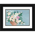 thumbnail image 1 of Chavez, April 18x13 Black Ornate Wood Framed with Double Matting Museum Art Print Titled - Blue Bouquet, 1 of 4