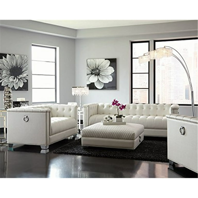Coaster Chaviano 3 Piece Living Room Set White