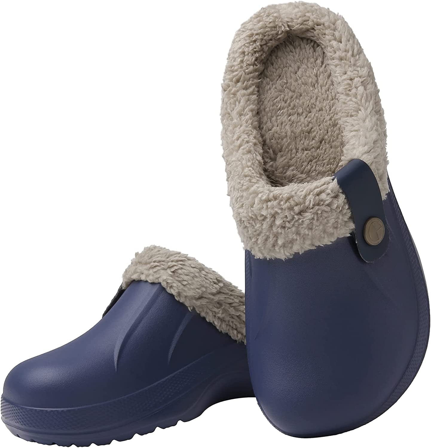 DanceeMangoo Winter Waterproof Slippers Women Men Fur Lined Clogs Garden  Shoes Warm House Slippers Indoor Outdoor Mules - Walmart.com