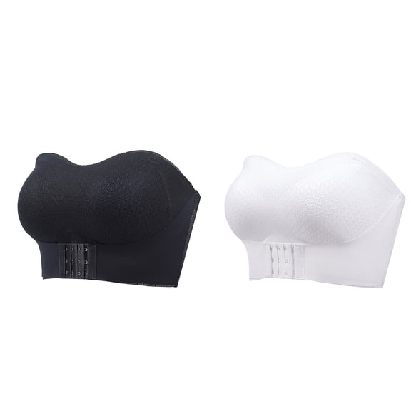 Chbgutlmr 2 PC Strapless Bra for Women Front Closure Bra No Underwire Push up Brattles Wireless Tube Top Bra