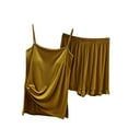 thumbnail image 1 of Chbgutlmr 2 Piece Pajamas for Women Sets Scoop Neck Sleeveless Side Split Tops Elastic Waisted Shorts Outfits, 1 of 4