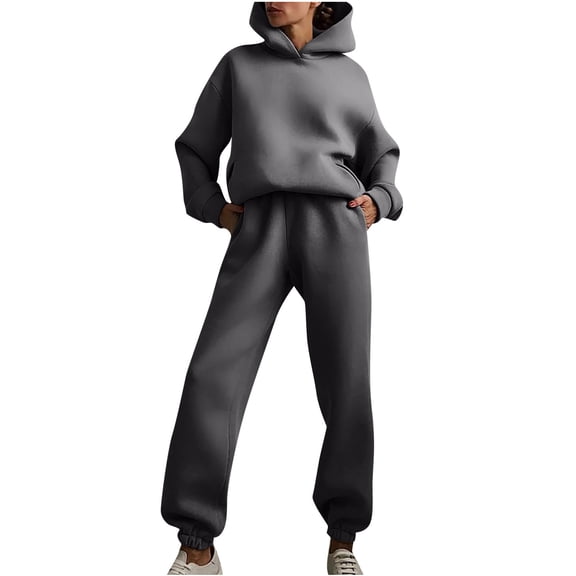 Chbgutlmr 2 Piece Sets for Women Matching Sweatsuit Fall Long Sleeve Hoodies Baggy Joggers Sweatpants Athletic Outfits