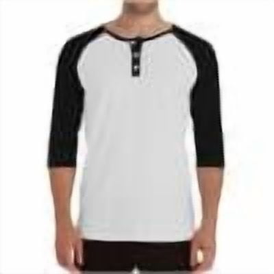 Chbgutlmr 3/4 Length Sleeve Tops for Men Notched V Neck Color Block Drop Shoulder Shirts Casual Comfy Tops