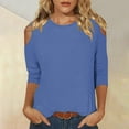 thumbnail image 1 of Chbgutlmr 3/4 Length Sleeve Womens Tops Dressy Casual Cold Shoulder Comfy Loose Fashion Shirts Blouses, 1 of 6