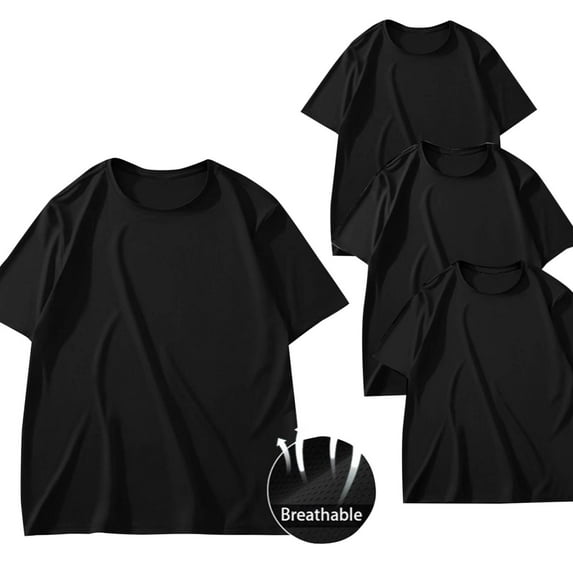 Chbgutlmr 3pc Workout Shirts for Men Short Sleeve Crew Neck T-Shirts Casual Summer Breathable Gym Running Tee Tops